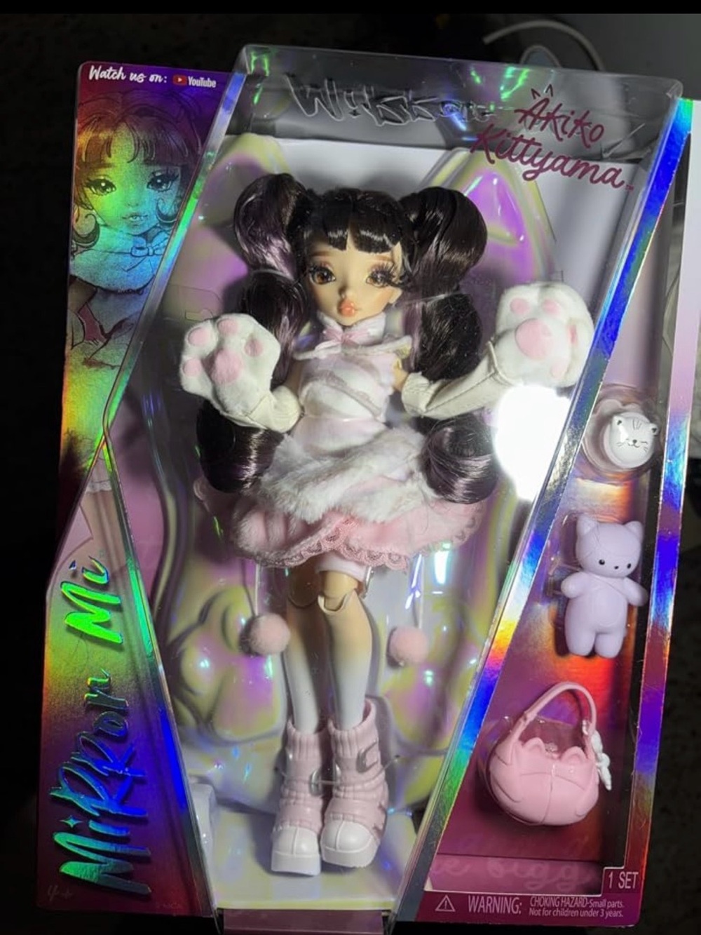 Mirror me doll Pink Plush Cat Doll with Accessories